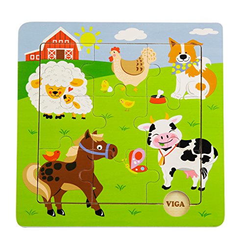 VIGA 50837 Toys-Themenpuzzle-Bauernhof, Multi Color von Eitech