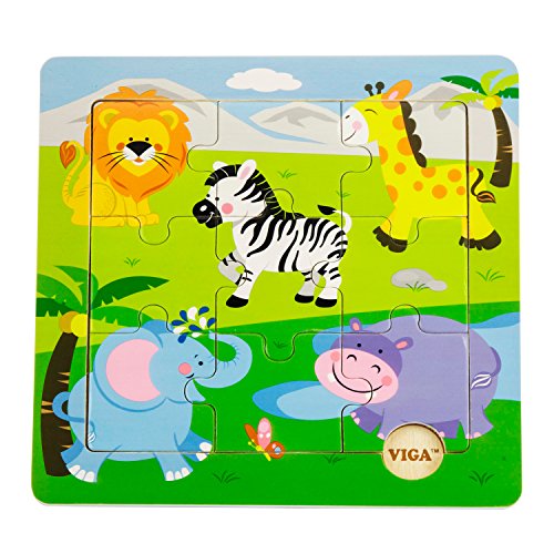 Viga Animals 50838 Toys-Themenpuzzle-Wildtiere, Multi Color von Eitech