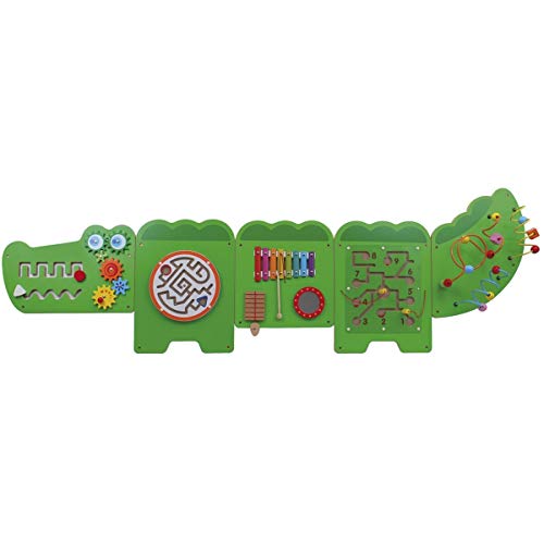 VIGA Krokodil-Wandspiel, 5-teilig, unterschiedliche Spielelemente, Motorik, Kleinkinder, Koordination, inkl. Montagematerial VIGA Krokodil-Wandspiel, 5-teilig, unterschiedliche Spielelemente, Motorik, Kleinkinder, Koordination, inkl. Montagematerial von VIGA