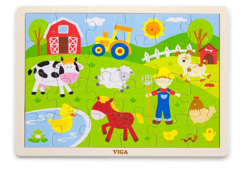 VIGA Rahmenpuzzle Bauernhof, 24 Teile von VIGA