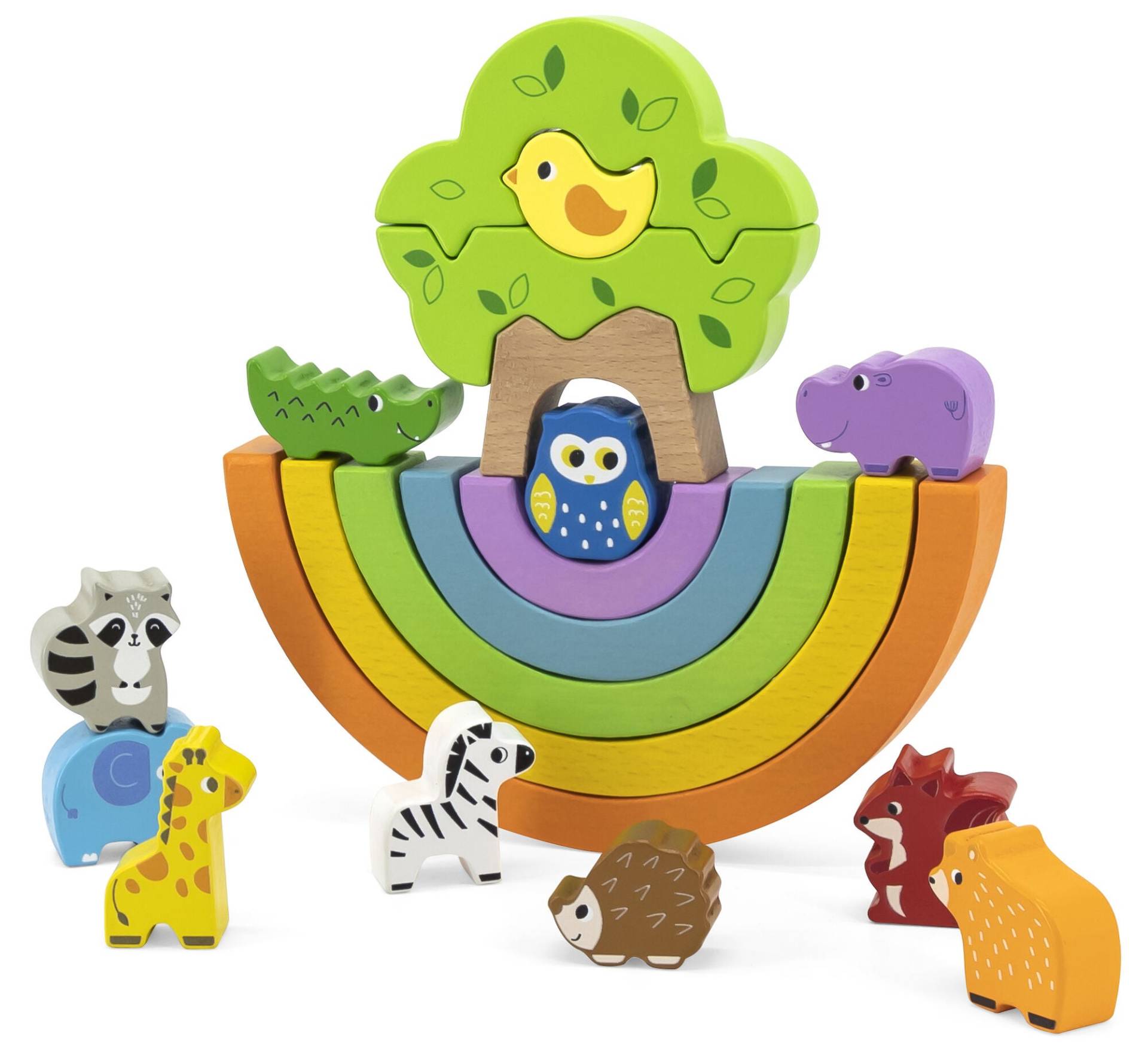 VIGA Stapelwürfel Regenbogen 19 Teile, Babyspielzeug von VIGA