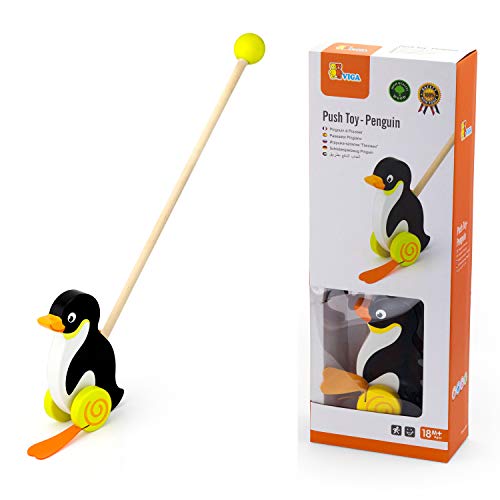 VIGA 2043673 Toys - Schiebespielzeug - Pinguin von Eitech