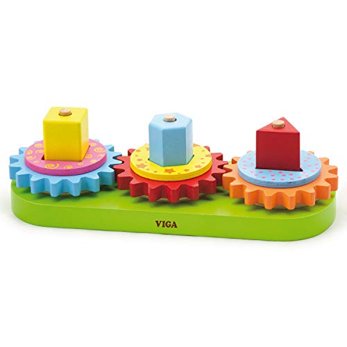 VIGA 2043583 Toys - Zahnrad- und Formensteckspiel von New Classic Toys