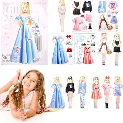 VIGOEXPRESS Magnetische Ankleidepuppe, Magnetische Anziehpuppe mit Outfits, Magnetspiel Anziehfiguren Mädchen, Magnetische Prinzessinnen Dress Up Spielset - MAGDRESSY VIGOEXPRESS Magnetische Ankleidepuppe, Magnetische Anziehpuppe mit Outfits, Magnetspiel Anziehfiguren Mädchen, Magnetische Prinzessinnen Dress Up Spielset - MAGDRESSY von VIGOEXPRESS