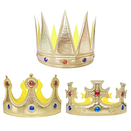 VIKSAUN 3 Stück König Krone Gold Königskrone Königinnen, Krone mit Strass, Royal Crown, Tiara Kostüm Zubehör, DIY Party Goldfolie Krone Hut für Junge Mädchen Prinzessin Geburtstagsfeier (3 Stück) VIKSAUN 3 Stück König Krone Gold Königskrone Königinnen, Krone mit Strass, Royal Crown, Tiara Kostüm Zubehör, DIY Party Goldfolie Krone Hut für Junge Mädchen Prinzessin Geburtstagsfeier (3 Stück) von VIKSAUN