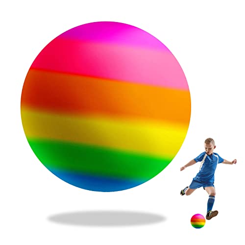 VIKSAUN PVC Regenbogen Ball, Spielball, 9 Inch Fußball Wasserball Strandball für Indoor Outdoor (9 Inch) von VIKSAUN