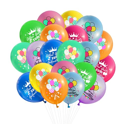 Alles Gute zum Geburtstag Ballon, 18 Stück Luftballons Geburtstag, Happy Birthday Ballon, Happy Birthday Luftballons Bunt, Kindergeburtstag Deko Luftballon für Frau/Mann/Party/Tisch Dekoration 12 Zoll von VIKY