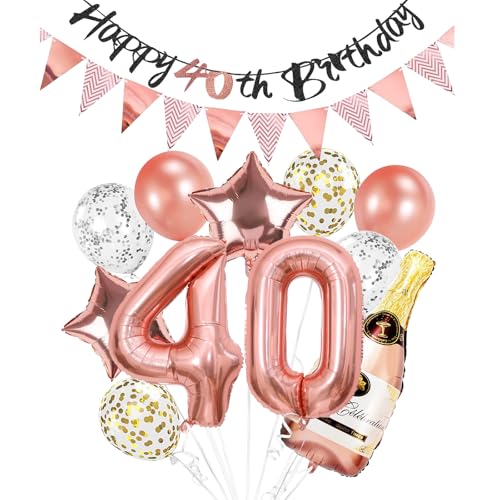 Deko 40. Geburtstag Frauen,Rosegold 40 Geburtstag Frauen Deko,Luftballon 40 Geburtstag Frau Mann,40. Geburtstag Deko Set mit Luftballons 40. Geburtstag und Happy Birthday Girlande,40 Jahre Party Deko Deko 40. Geburtstag Frauen,Rosegold 40 Geburtstag Frauen Deko,Luftballon 40 Geburtstag Frau Mann,40. Geburtstag Deko Set mit Luftballons 40. Geburtstag und Happy Birthday Girlande,40 Jahre Party Deko von VIKY