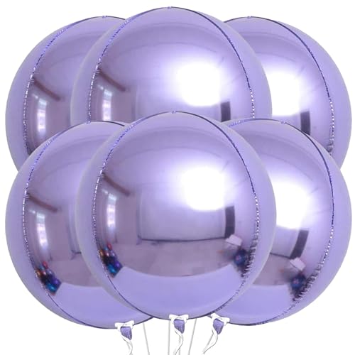 VIKY® 6 Stück Folienballon Geburtstag, 22 Zoll 4D Luftballons Helium Ballon Lila, Kindergeburtstag Luftballon, Party Deko für Graduation, Einschulung, Rente von VIKY