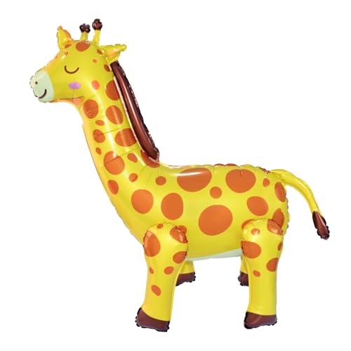 VIKY® Giraffe Luftballon für Geburtstag - 3D Folienballon Stehend, Kindergeburtstag Deko, Helium Ballon, Dschungel Party, Luftballon Tiere mit Beinen von VIKY
