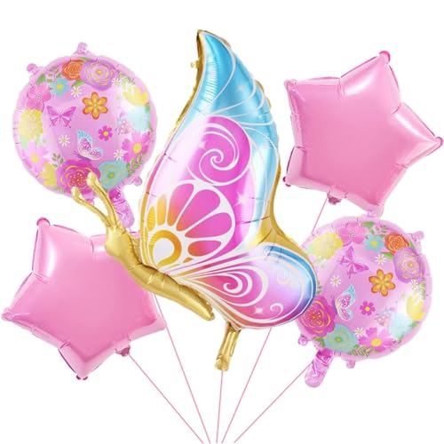 VIKY® Schmetterling Deko Geburtstag Mädchen,Schmetterlinge Deko Kinder Geburtstag,Geburtstagsdeko Schmetterling Luftballons Deko Kindergeburtstag,Schmetterling Folienballon für Kinder Geburtstag Deko von VIKY