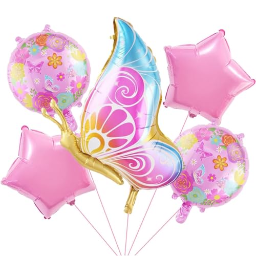 VIKY® Schmetterling Deko Geburtstag Mädchen, Kinder Luftballons Kindergeburtstag, Folienballon für Dekoration von VIKY