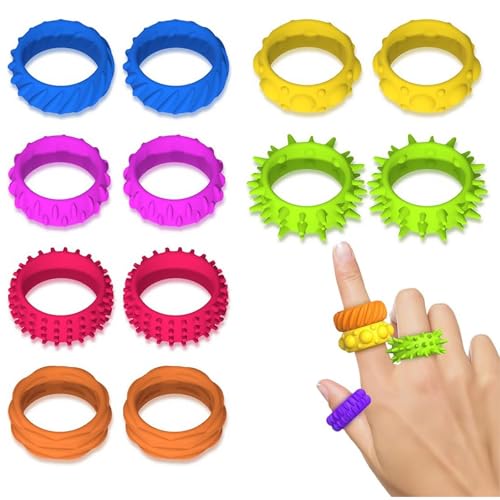 Barlone Fidget Toys Kinder Erwachsene, 12 Stück Sensorik Spielzeug, Anti Stress Spielzeug Autismus, Fidget Ring Kinder, Sensory Toys Anxiety Stressringe für Leiser Anti Stress Fidget Ring Barlone Fidget Toys Kinder Erwachsene, 12 Stück Sensorik Spielzeug, Anti Stress Spielzeug Autismus, Fidget Ring Kinder, Sensory Toys Anxiety Stressringe für Leiser Anti Stress Fidget Ring von VIKY