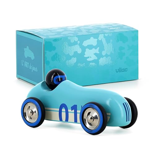 VILAC - Old Sport Compet' Türkis – Imitation – Trafic – 1 Holzauto Old Sport Compet' Türkis + 1 hübsche Box – Spiele aus Holz – ab 2 Jahren – 2290B von VILAC