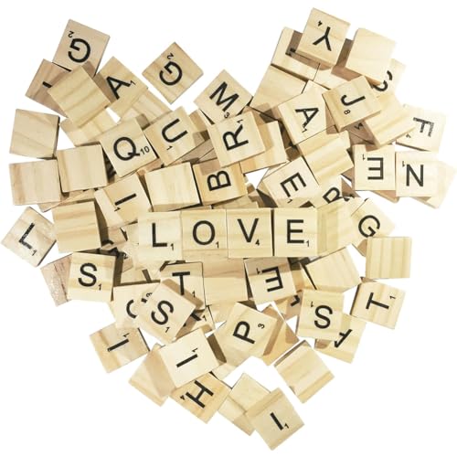 VILIA Clever Delights Scrabble-Fliesen, Buchstabenfliesen aus Holz, ideal zum Basteln, Buchstabenfliesen, Rechtschreibung, 100 Stück VILIA Clever Delights Scrabble-Fliesen, Buchstabenfliesen aus Holz, ideal zum Basteln, Buchstabenfliesen, Rechtschreibung, 100 Stück von VILIA