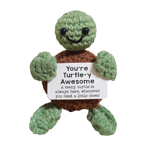 1 Stück Emotionale Unterstützung, Geschenk, Schildkröte, Plüsch, positiv, lustig, gehäkelt, niedlich, gestrickt, inspirierend, Energie-Dekor, handgefertigte Quetschkarten, Schildkröten-Spielzeug, für 1 Stück Emotionale Unterstützung, Geschenk, Schildkröte, Plüsch, positiv, lustig, gehäkelt, niedlich, gestrickt, inspirierend, Energie-Dekor, handgefertigte Quetschkarten, Schildkröten-Spielzeug, für von VILITI