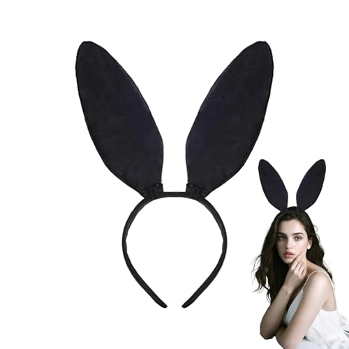 Schwarze Hasenohren, Hasenohren, schwarze Hasenohren, Oster-Stirnband, ausgefallenes Spielen, Haarstyling-Haarband, für Erwachsene, Kaninchenohren, Haarband, für Damen, Mädchen, Halloween, Mottoparty von VILITI