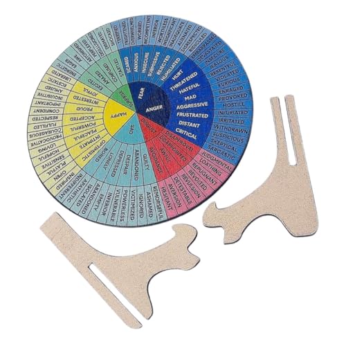 VILLCASE Doppelseitiges Emotionsrad-Diagramm Gefühlsrad Für Bürodekoration Gefühlsdiagramm-ständer Ornament von VILLCASE