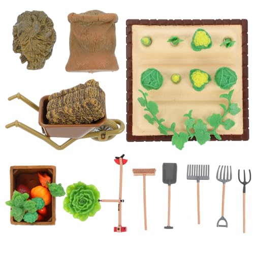 VILLCASE 1 Satz Mini-Farm Tierfarm Miniaturblätter Nutztiere Mini-Gemüsemodell Outdoor- mikrolandschaft Modellbau Mini-Gemüsefeldverzierung Mini-Landschaftsgemüsefeld Plastik von VILLCASE