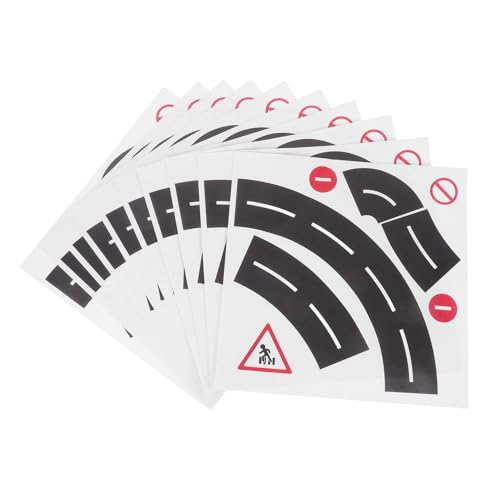 VILLCASE Straßenklebeband 10 Stück Spielband Straßenaufkleber Für Jungen Und Mädchen Kurvenstraßenaufkleber Verkehrszeichen Entfernbare Straßenaufkleber Dekorative Beschilderung von VILLCASE