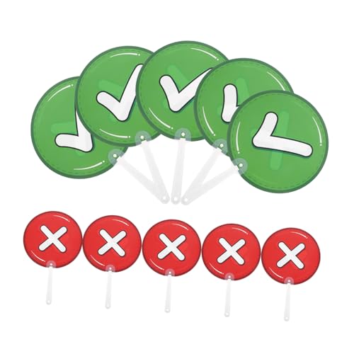 VILLCASE 10 Stück Doppelseitige Abstimmungspaddel für Klassenzimmer Vielseitige Lehrmittel zur Schülerbeteiligung und Lehrerantworten aus Langlebigem Kunststoff Leicht zu Reinigen von VILLCASE