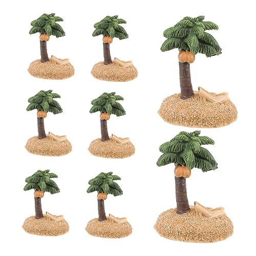 VILLCASE 10 Stück Mikro Landschafts Kokosnussbaum Terrarium Mini Baum Mit Strandkorb Zitrone Mini Kokosnuss Federn Diorama Bäume Für Den Außenbereich Künstliche Sukkulenten von VILLCASE