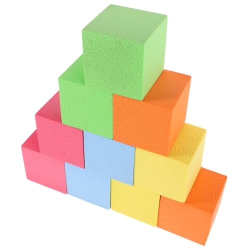VILLCASE 10 Stück Schwammblock Schaumstoffwürfelblöcke Schwammwürfel Bausteine ​​3D Schwamm Geometrische Geometrischer Schaumstoffwürfel 3D Schaumwürfelformen Schaumstoffwürfel von VILLCASE
