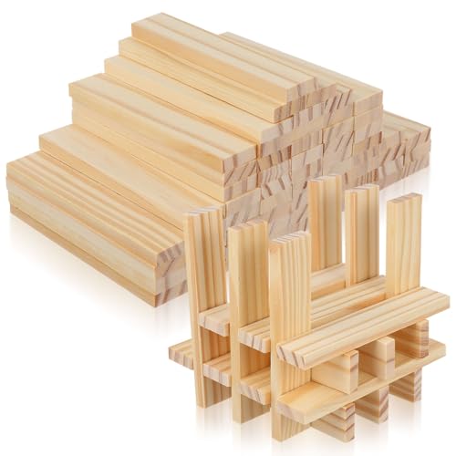 VILLCASE 100 Stück Holzbausteine Konstruktionsspielzeug Für Kleine Architekten Baukasten Für Jungen Und Mädchen 4 48 X 0 90 X 0 31 Zoll Rechteck von VILLCASE