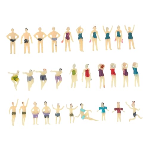 VILLCASE 120 STK Charakterpuppenmodell Mini-Menschen-Figuren Badeanzüge Figuren Modellbau plastische Ornamente Modelle menschliche Modellverzierung Simulation menschlicher Schmuck gemalt von VILLCASE