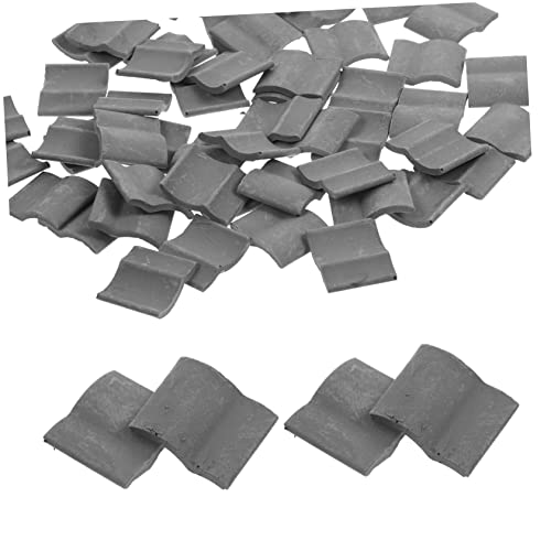 VILLCASE 150 STK Mini-Steine Bastelziegel Masse Mini-dachziegel-Modell Mikro Mini-hausdekoration Lernspielzeug Ziegel Zement Mini-zubehör Ton Requisiten Wasserlösliches von VILLCASE