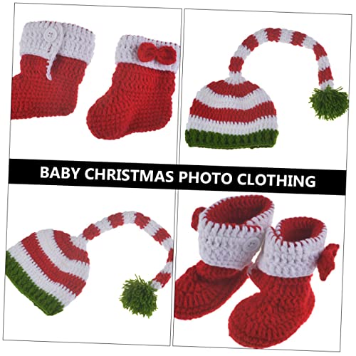 VILLCASE 1Satz Babykleidung Weihnachtskostüm Für Neugeborene Rote Lange Mütze Für Festliche Fotografie Feiern Für Winterliche Anlässe von VILLCASE