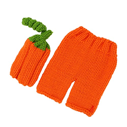 VILLCASE 1Satz Neugeborenen Fotografie Kostüm aus Handgemachten Requisiten Strick und Häkeloutfit für Monaten Umweltfreundliches Material Orange für Halloween von VILLCASE