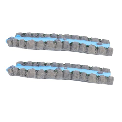 VILLCASE 2 Stück Miniatur Wasserfluss Resin für Puppenhaus und Feengarten für Modellbahnlandschaften Sandtisch Dekoration Entspannungsaccessoire für Garten und Zuhause von VILLCASE