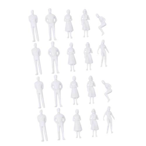 VILLCASE 20 STK Miniaturfigur Puppenhaus-Miniaturen Miniaturmenschen Hobby-Zugfiguren Zugmodell Modelle Menschen Zahlen weiße Menschenfiguren Schurke Statue Spielzeug von VILLCASE