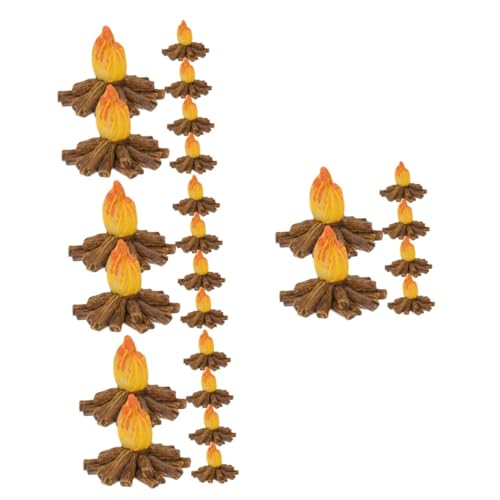 VILLCASE 24 STK Harz Feuer gefälschte Flammen Lagerfeuer Dekorationen Mini-Puppenhaus Ornament Modelle Miniatur-Feuermodell Mikro-Fake-Feuer künstlich Kamin Baby falsches Feuer schmücken von VILLCASE