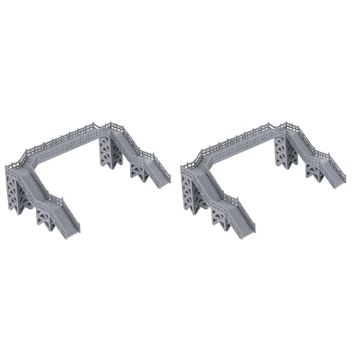 VILLCASE 2 Stück Fußgängerbrücke Modell 1:87 Aus ABS Kunststoff, Miniatur Eisenbahnzubehör für Sandtisch-Dekoration und DIY Landschaftsszenen von VILLCASE