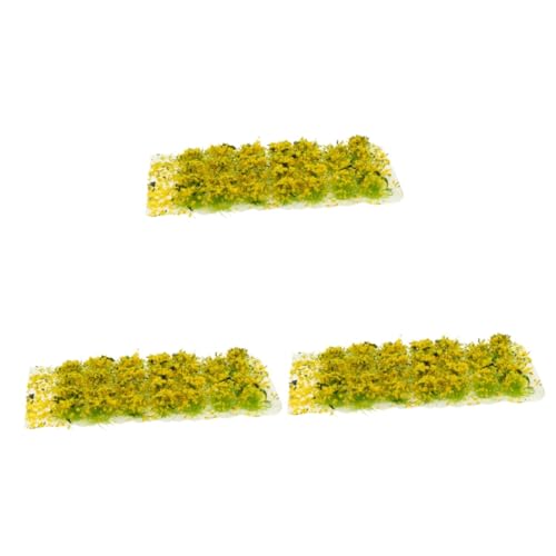 VILLCASE 3 Kisten sandtisch DIY Material Cluster Grasbüschel künstliche Zimmerpflanzen gefälschte Pflanze Bonsai Mini-Szenendekor Simulation Rasen grüne Blätter Modell Puppenhaus Sandkasten von VILLCASE