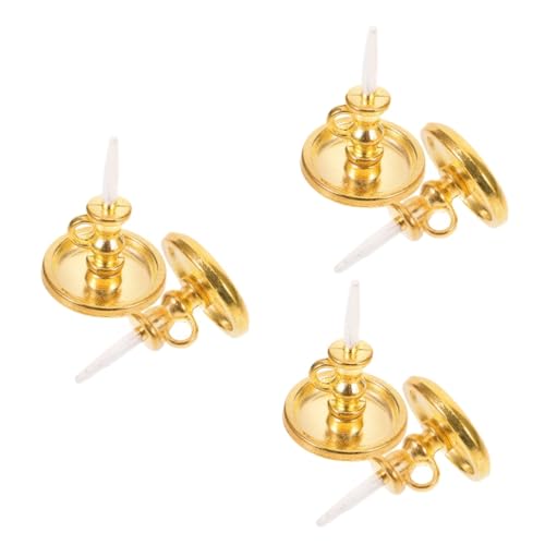 VILLCASE 3 Sätze Mini Ornamente Zum Basteln Puppenhauskerze 112 Puppenhaus Kerzenständer Puppenhaus Zubehör Mini Kerzenständer Miniatur Kerzenständer Mini Kerzenhalter 2 Stück * 3 von VILLCASE