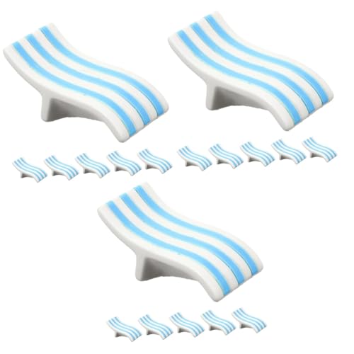 VILLCASE 3 Sätze Strandkorb Dekoration Mini-hausstuhl Mini-stühle Miniaturstuhl Miniaturstühle Mini-stuhlverzierung Strandkorb Miniatur Mini-puppenhausmöbel Miniaturen Harz 6 Stück * 3 von VILLCASE