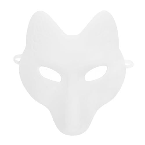 VILLCASE 3 Stück Fuchsmasken Weiße Bemalbare Tiermasken Halloween-Maskenkostüm Cosplay-Zubehör Für Halloween-Cosplay von VILLCASE