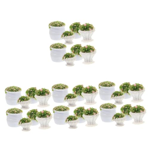 VILLCASE 32 STK Mini-pflanzvase Winziges -kit Bonsai Grün Spielzeug Tisch DIY Modell Mini-puppenhaus Mini-szenen-Layout-Modell Mini-pflanzenmodell Mini-vase Künstlich Suite Plastik von VILLCASE