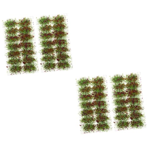 VILLCASE 4 Kisten Grasschuppen Zubehör für Feengärten Miniatur scheibengardinen Ornament Modelle Anlage Kunstrasen-Cluster Simulation Landschaftsdekor Streifen Vegetation Lionel schmücken von VILLCASE