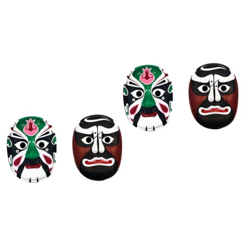 VILLCASE Halloween-Maske 4 Stück Maskenhandwerk Peking Oper Bemalbare Maske Peking Oper Schminken Weiße Maske Requisiten Der Pekinger Oper Kabuki-maske Weißes Papier Kind Abschlussball von VILLCASE