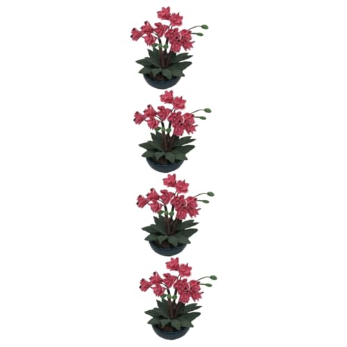 VILLCASE 4 Stück künstliche Blumenmittelstücke Miniatur- Anlage künstliche Pflanzen grüne Landschaftspflanze Pflanzenschmuck Magnolie Modell Puppenhaus schmücken Spielzeugtisch von VILLCASE