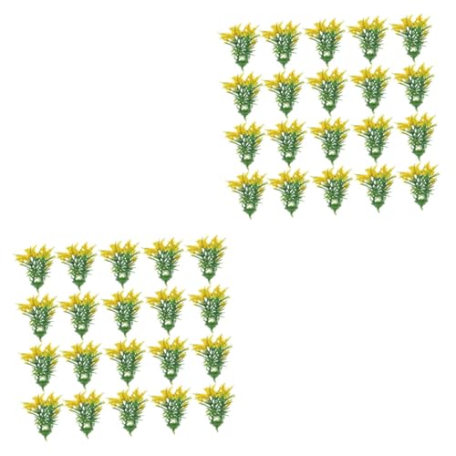 VILLCASE 40 Stück Mini Kunstblumen Und Pflanzen Dekor Mini DIY Pflanzenmodell Mini Pflanzen Miniaturpflanzen Garten Und Landschaftsbau Ornament Simulierte Pflanze Puppenhaus von VILLCASE