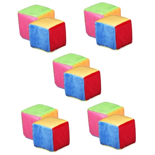 VILLCASE 5 Sätze Block-plüschtier Würfel Mit Durchsichtigen Taschen Würfel Für Das Klassenzimmer Spiel Würfel Schaumstoffwürfel Taschenwürfel Würfel Spiele Kunststofffolie 2 Stücke * 5 von VILLCASE