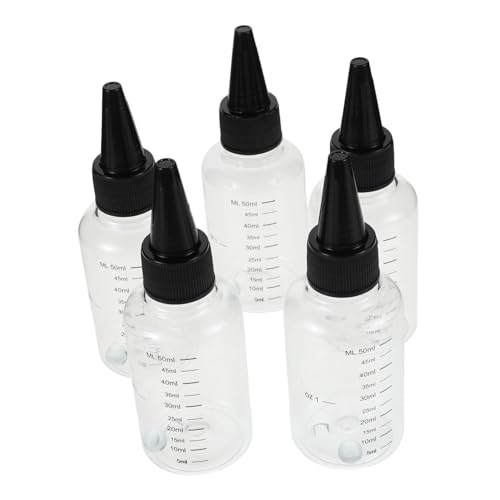 VILLCASE 5 Stück Kunststoff Farbdosierflaschen mit Transparente Spritzflaschen mit Präzisionsspitze für Farbe und Bastelarbeiten für Hobby und Handwerk von VILLCASE