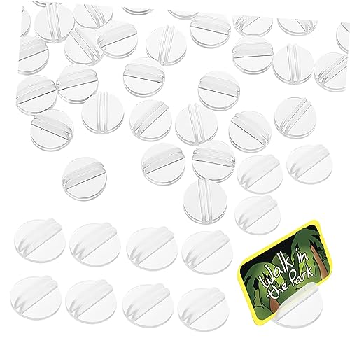 VILLCASE 50 Stück Transparente Runde Spielkartenhalter Multifunktionale Kartenständer für Brettspiele Sichere Halterung für Trading Cards für Erwachsene und Partyspiele von VILLCASE
