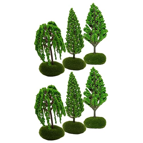VILLCASE 6 Stück Baummodell Mini Baumspitze Gemischte Modellbäume Modelleisenbahn Landschaft Kleine Bäume Bäume Modelleisenbahn Zubehör Kunstbaum Künstlicher Baum Miniatur von VILLCASE