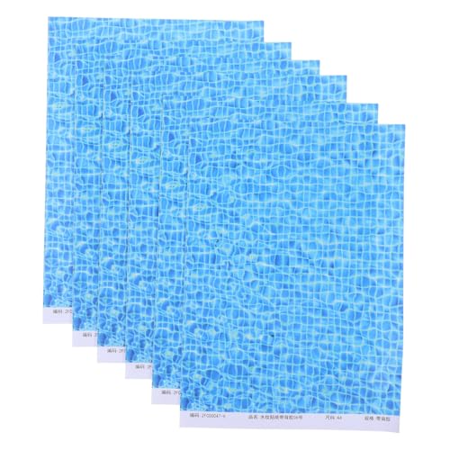 VILLCASE 6 Stück Selbstklebende Wasserwellen Aufkleber Realistische Wasseroberfläche Uv Beständig für Miniatur Seen Flüsse Dioramen Modelleisenbahn DIY Landschaftsbau Heimdekoration von VILLCASE